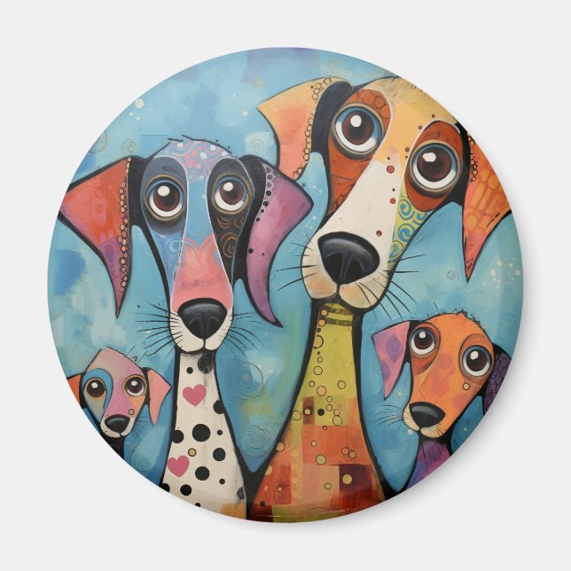 Färglös Abstrakt Art Tecknad-stil Magnet (Framsidan)