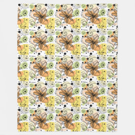 Färglös Abstrakt Art Teckning Fleecefilt