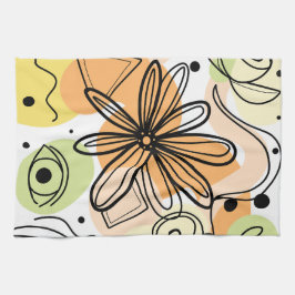 Färglös Abstrakt Art Teckning Kökshandduk