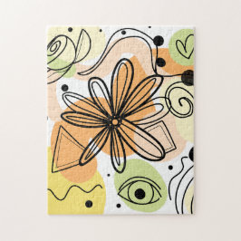 Färglös Abstrakt Art Teckning Pussel