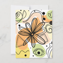 Färglös Abstrakt Art Teckning Vykort