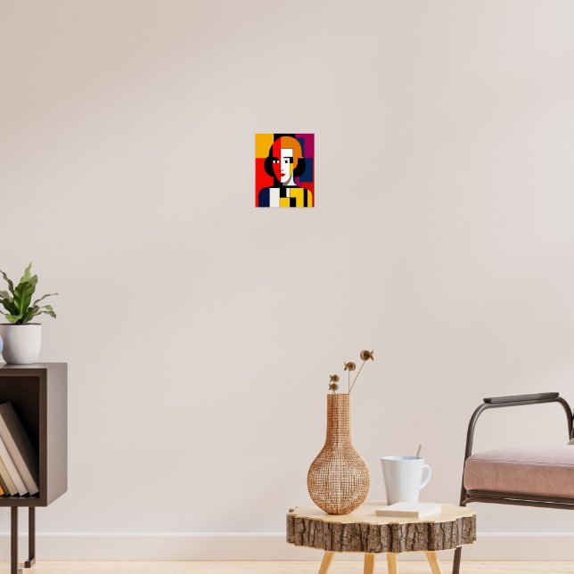 Färglös Abstrakt Art Woman Poster (Vardagsrum 3)