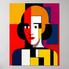 Färglös Abstrakt Art Woman Poster
