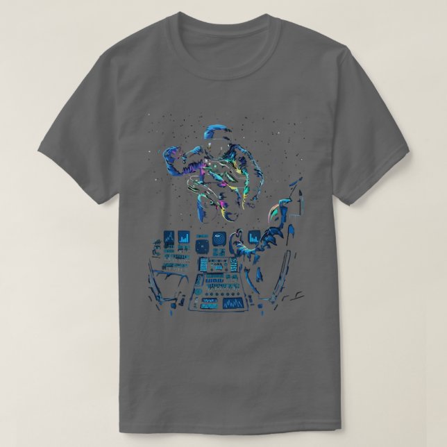 Färglös abstrakt astronaut t shirt (Design framsida)