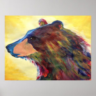 Färglös Abstrakt Bear Art Poster