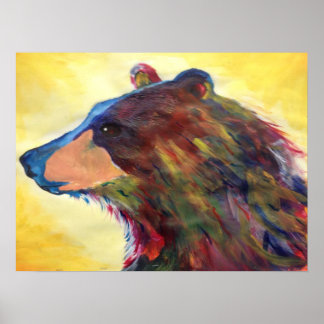 Färglös Abstrakt Bear Art Poster
