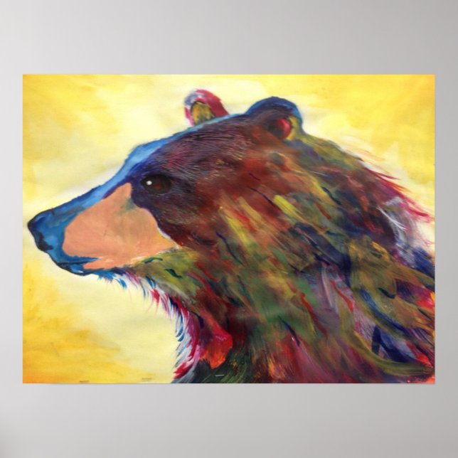 Färglös Abstrakt Bear Art Poster (Framsidan)