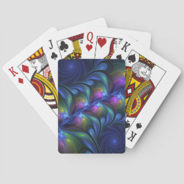 Färglös Abstrakt Blå Rosa Grönt Fractal Casinokort