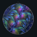 Färglös Abstrakt Blå Rosa Grönt Fractal Piltavla<br><div class="desc">Fractal Art,  modern,  abstrakt och luminös. Design för ritytan med mera.</div>