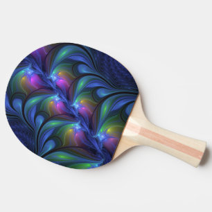 Färglös Abstrakt Blå Rosa Grönt Fractal Pingisracket