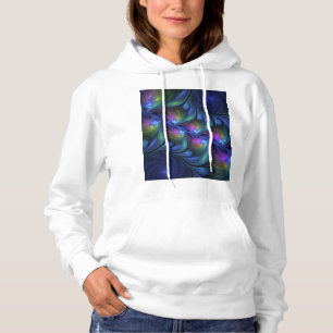 Färglös Abstrakt Blå Rosa Grönt Fractal T Shirt