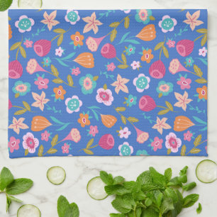 färglös abstrakt blommor mönster kökshandduk