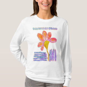 Färglös Abstrakt Blomsterbar konst T Shirt