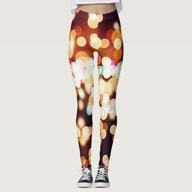 Färglös Abstrakt Bokeh Struktur Leggings (Framsida)