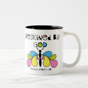 Färglös Abstrakt Butterfly Designad av Gud Två-Tonad Mugg