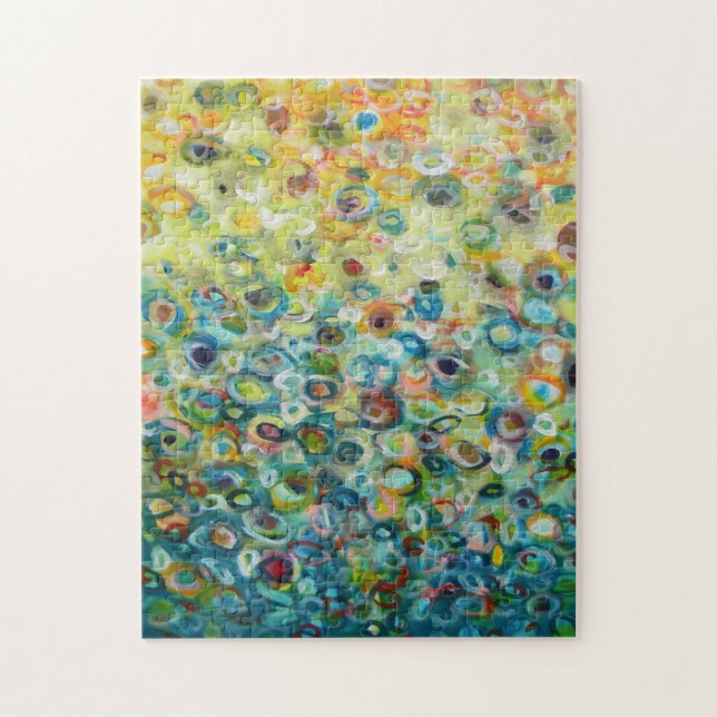 Färglös Abstrakt Cirkelfärgning Pussel (Vertikal)