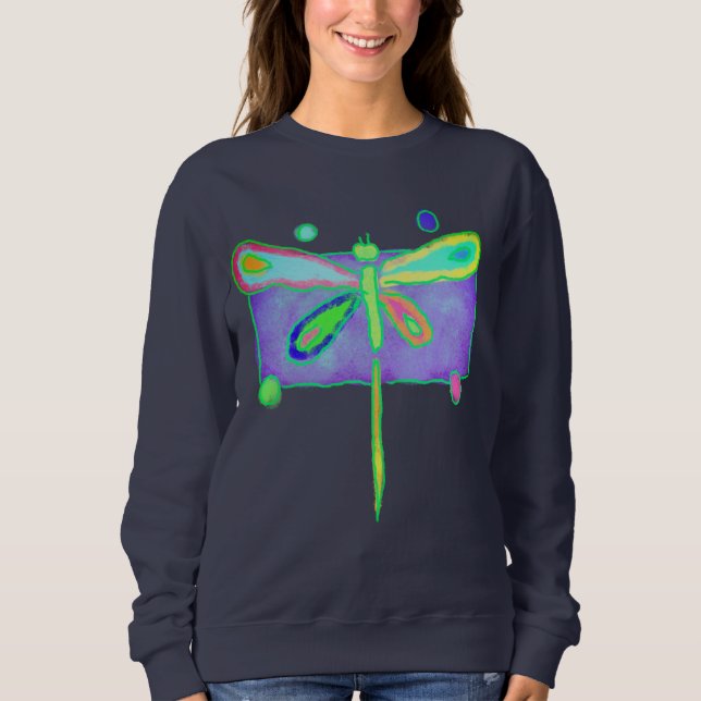 Färglös Abstrakt Dragonfly Wearable Art T Shirt (Framsida)