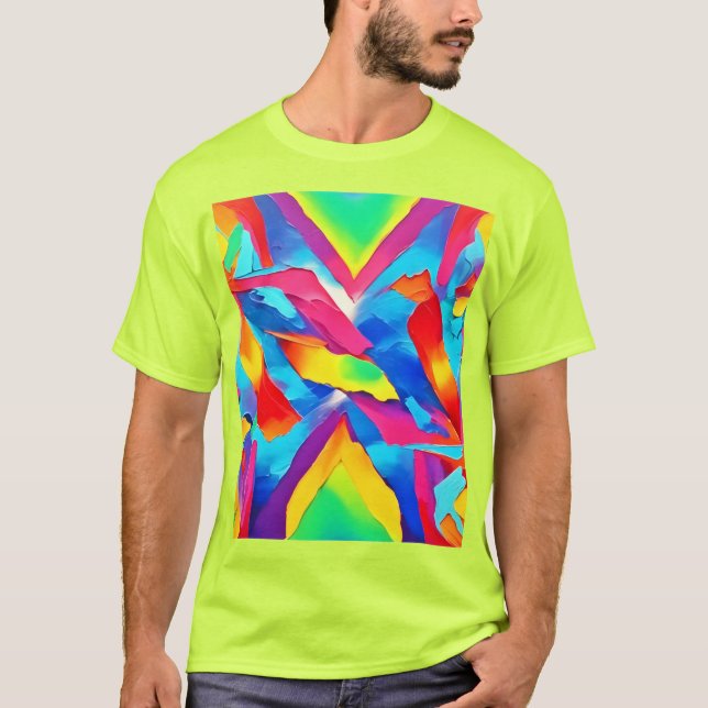 Färglös Abstrakt Expressionism Art T Shirt (Framsida)