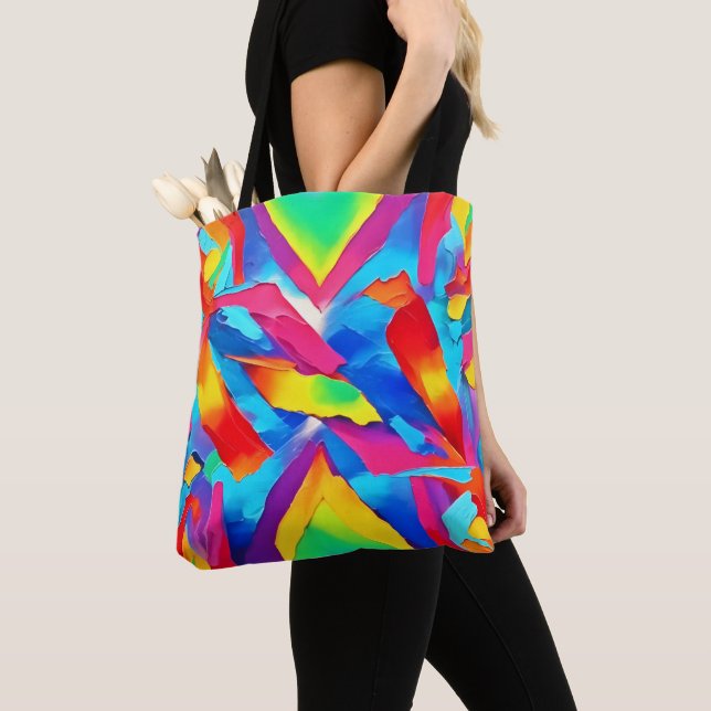 Färglös Abstrakt Expressionism Art Tygkasse (Närbild)