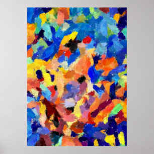 Färglös Abstrakt finger-målning Poster