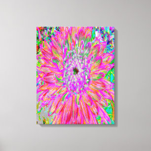 Färglös Abstrakt för regnbåge Dahlia Flower Canvastryck