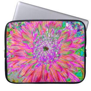 Färglös Abstrakt för regnbåge Dahlia Flower Laptop Fodral