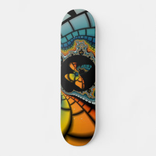 färglös abstrakt Fractal Butterfly Cacoon Skateboard Bräda 20 Cm