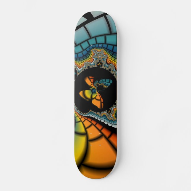 färglös abstrakt Fractal Butterfly Cacoon Skateboard Bräda 20 Cm (Framsida)