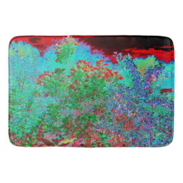 Färglös Abstrakt Garden med Crimson Sunset Badrumsmatta