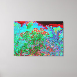 Färglös Abstrakt Garden med Crimson Sunset Canvastryck