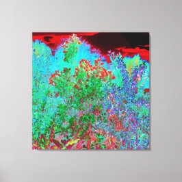 Färglös Abstrakt Garden med Crimson Sunset Canvastryck