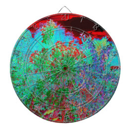 Färglös Abstrakt Garden med Crimson Sunset Darttavla