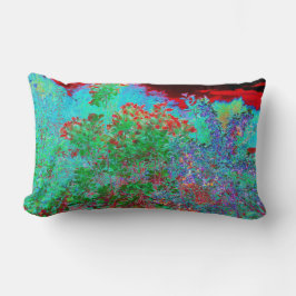 Färglös Abstrakt Garden med Crimson Sunset Lumbarkudde