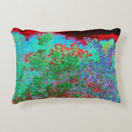 Färglös Abstrakt Garden med Crimson Sunset Prydnadskudde