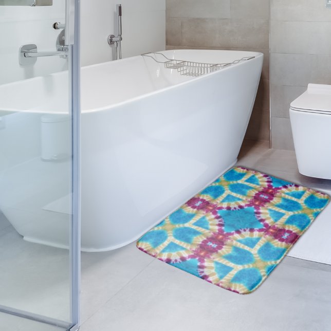 Färglös Abstrakt Kaleidoscope Tie Dye Mönster Badrumsmatta (Skapare uppladdad)