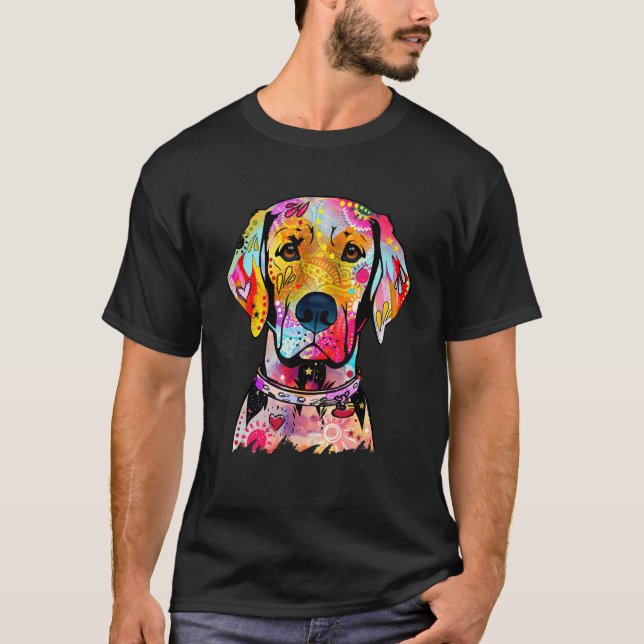 Färglös Abstrakt Labrador Retriever Porträtt Lab T Shirt (Framsida)