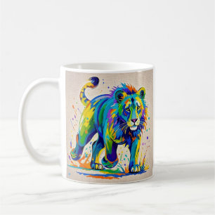 Färglös abstrakt Lejon djurkonsdesign Kaffemugg