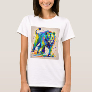Färglös abstrakt Lejon djurkonsdesign T Shirt