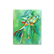 Färglös Abstrakt Line Fine Art Grönt Red Gult