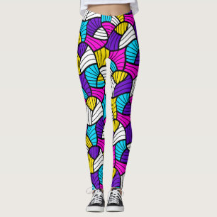Färglös Abstrakt Linjer Sömlös Mönster Leggings