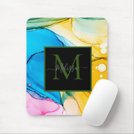 Färglös Abstrakt Marcular Monogram Namn Musmatta