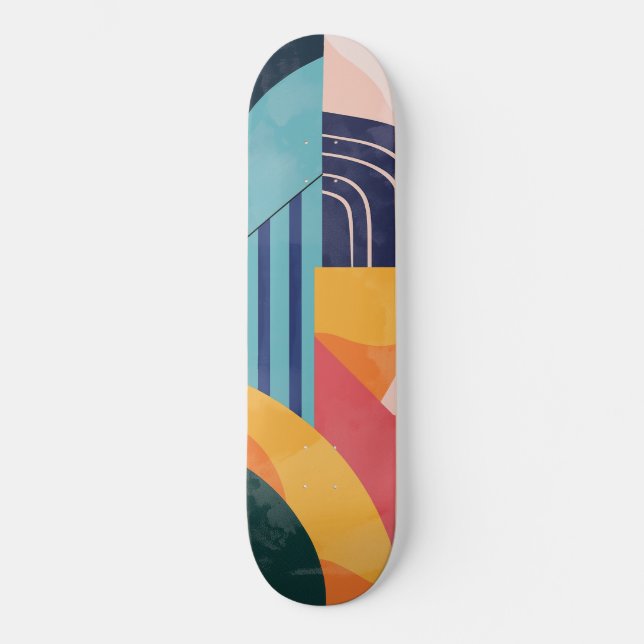 Färglös abstrakt med mönster mini skateboard bräda 18,5 cm (Framsida)
