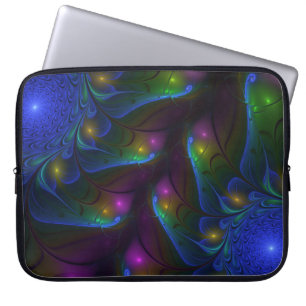 Färglös Abstrakt Modern Fractal Art Laptop Fodral