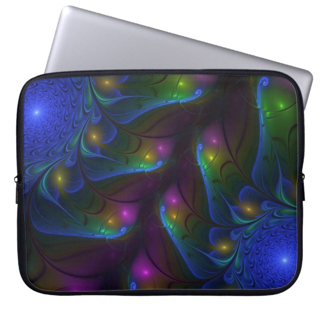 Färglös Abstrakt Modern Fractal Art Laptop Fodral (Framsidan)