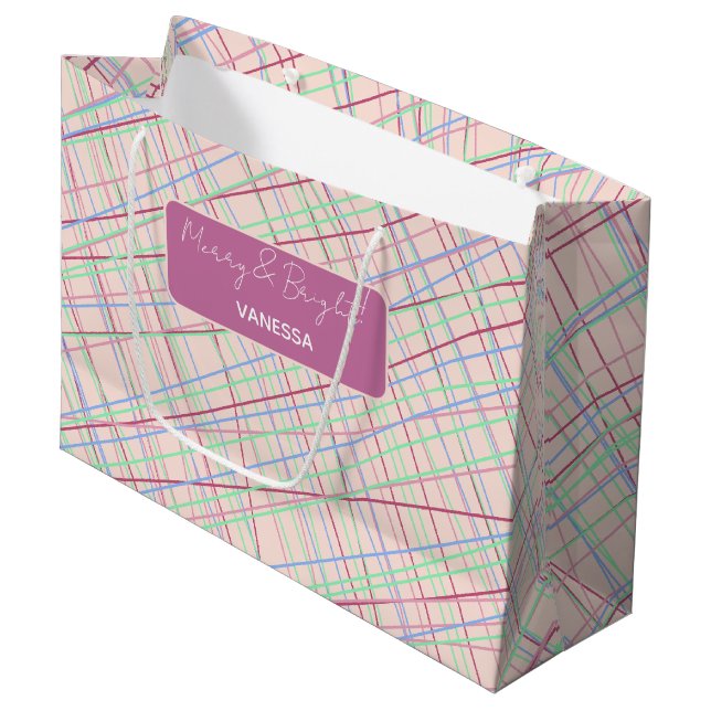 Färglös Abstrakt Monogram Tartan Mönster (Framsidan Vinklad)