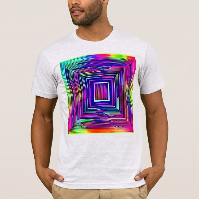 Färglös Abstrakt Neon Spectrum Art T Shirt (Framsida)