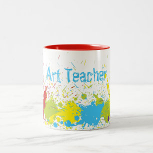 Färglös Abstrakt Paint Stänk Art Teacher Mugg