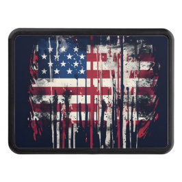 Färglös abstrakt patriotisk amerikansk flagga dragkroksskydd