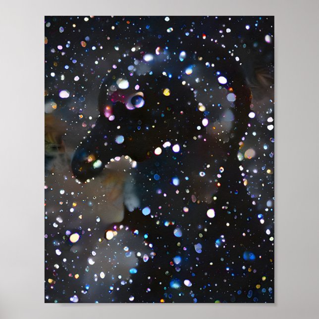 Färglös Abstrakt Penguin Poster (Framsidan)