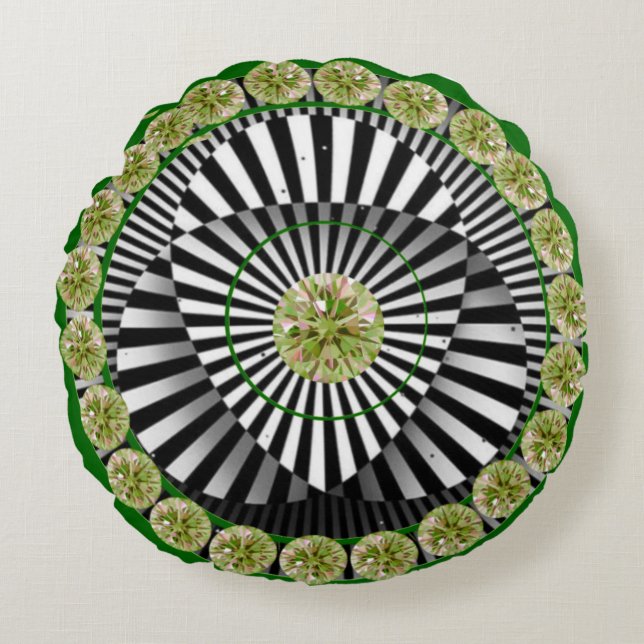 Färglös Abstrakt runda Dekorativ kudde (Framsidan)